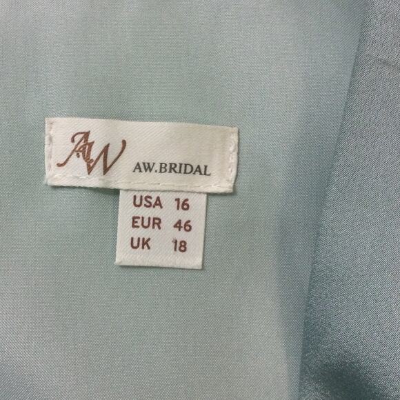 AW BRIDAL SZ 16 2X plus mist blue Energico mother of bride party maxi dress b47 - Picture 9 of 14